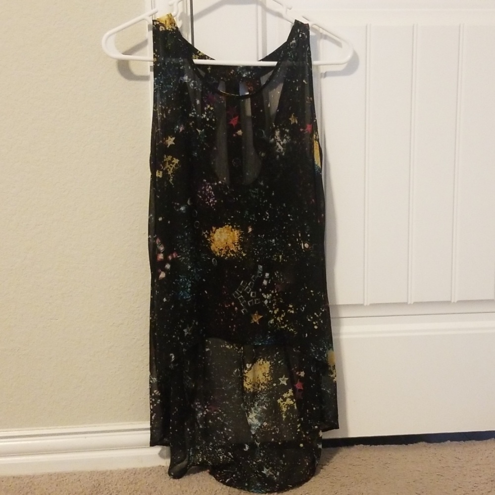 *3 FOR $18* Sheer Galaxy Print Top